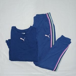 Puma-2 piece set blue-Kids Large 12-14